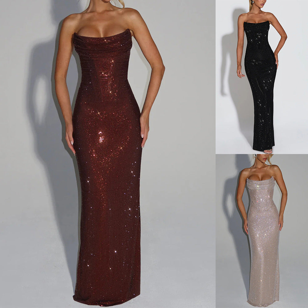 Elegant Sleeveless Sequined Evening Dress Drip Depot