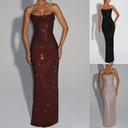Elegant Sleeveless Sequined Evening Dress Drip Depot