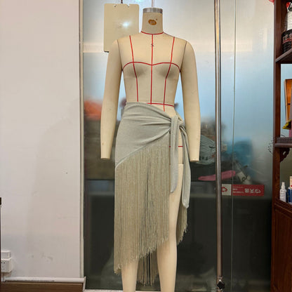 Multi-Wear Sequin Tassel Top and Skirt Set
