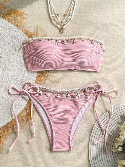 Strapless Shell Bikini Swimwear
