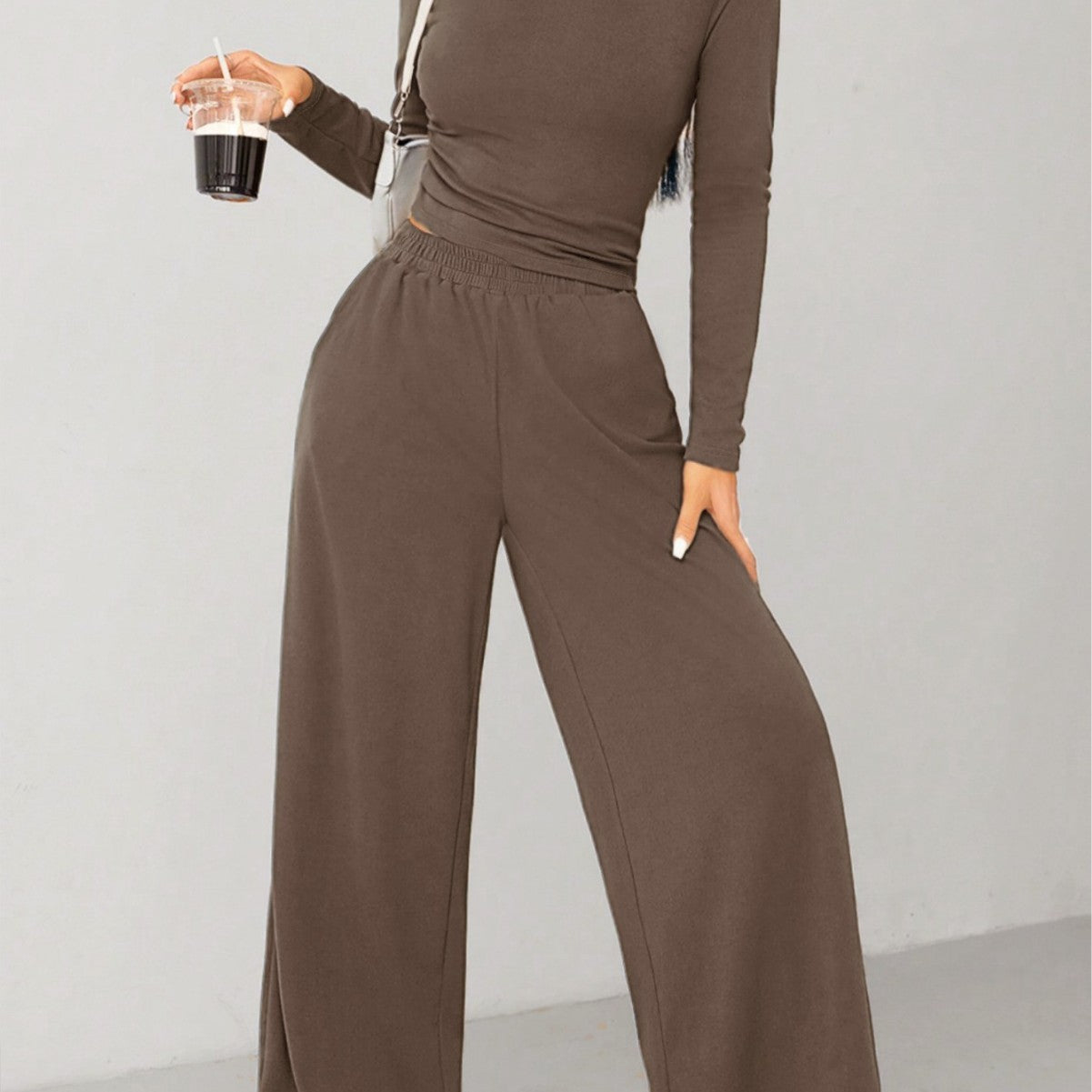Wide-leg two-piece set