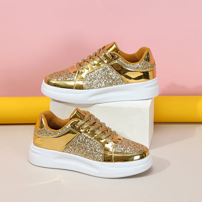 Thick Sole Sequined Casual Sneakers
