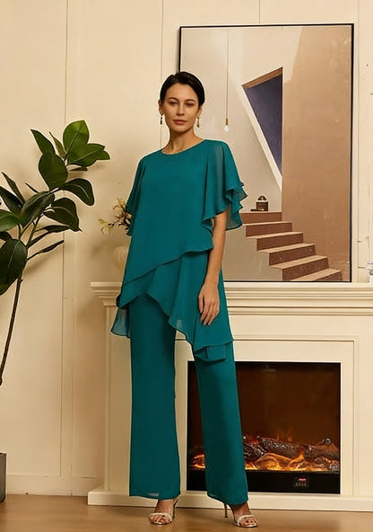 Elegant Chiffon Shirt and Pants Set