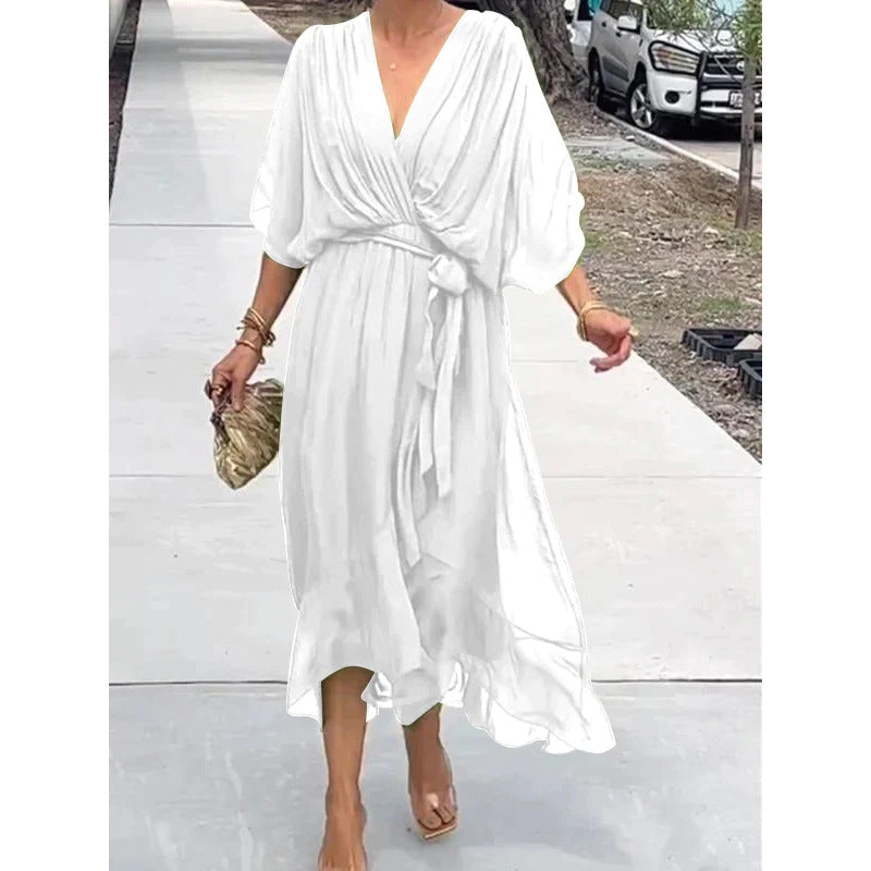 Elegant Bat Sleeve Long Dress Drip Depot