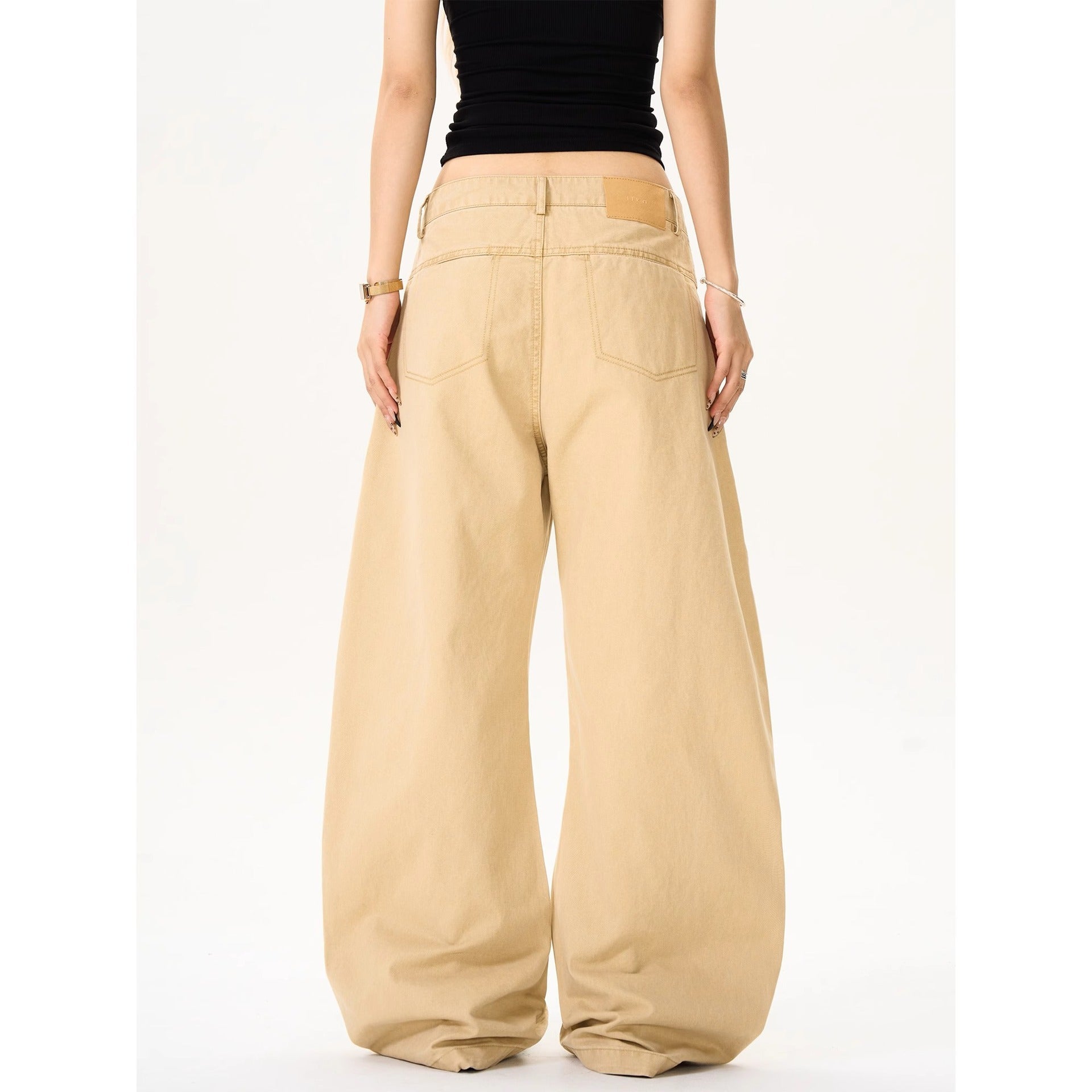 Deconstructed Wide-Leg Cotton Casual Pants Drip Depot