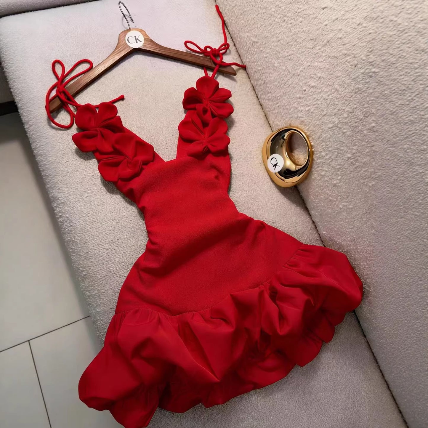Floral Strap Holiday Dress